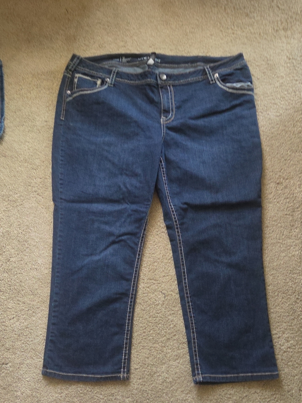 Lane Bryant Dark Blue Cropped Stretch Jeans